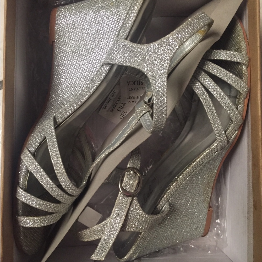 Silver Formal Wedges